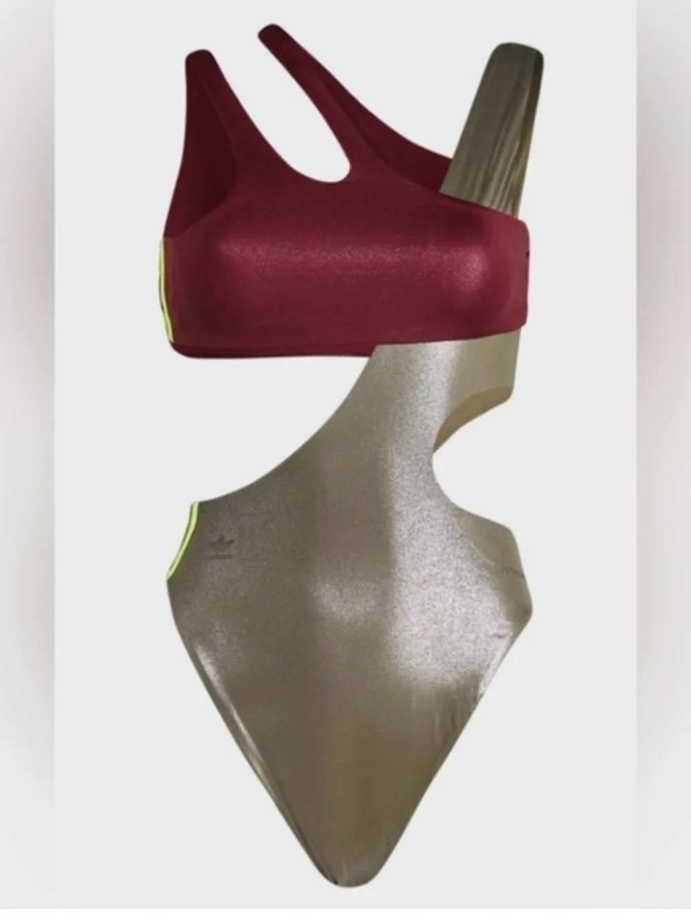 NWT SOLDOUT Adidas Ivy Park Beyoncé Metallic Asymmetric Cutout Swimsuit, US M - Picture 3 of 8